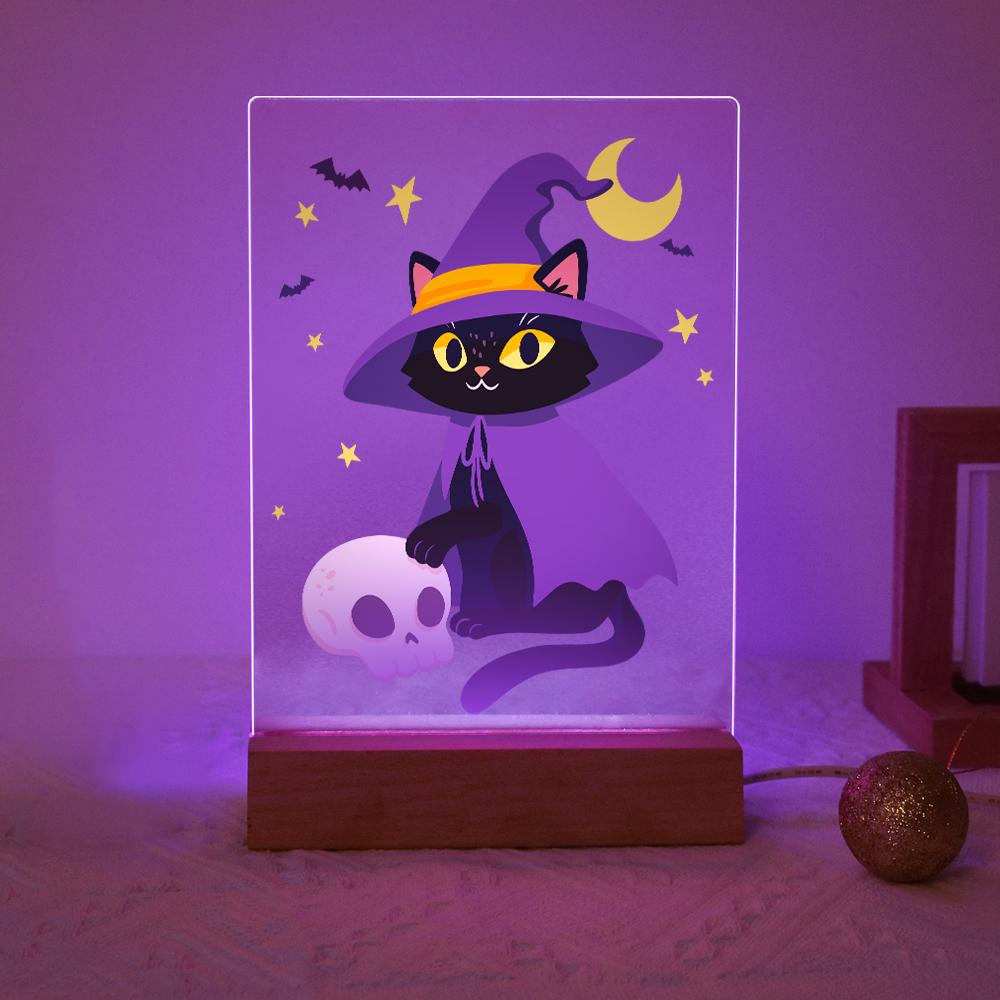 Malen nach Zahlen Halloween Lampe – Hexenkatze