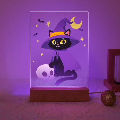 Malen nach Zahlen Halloween Lampe – Hexenkatze