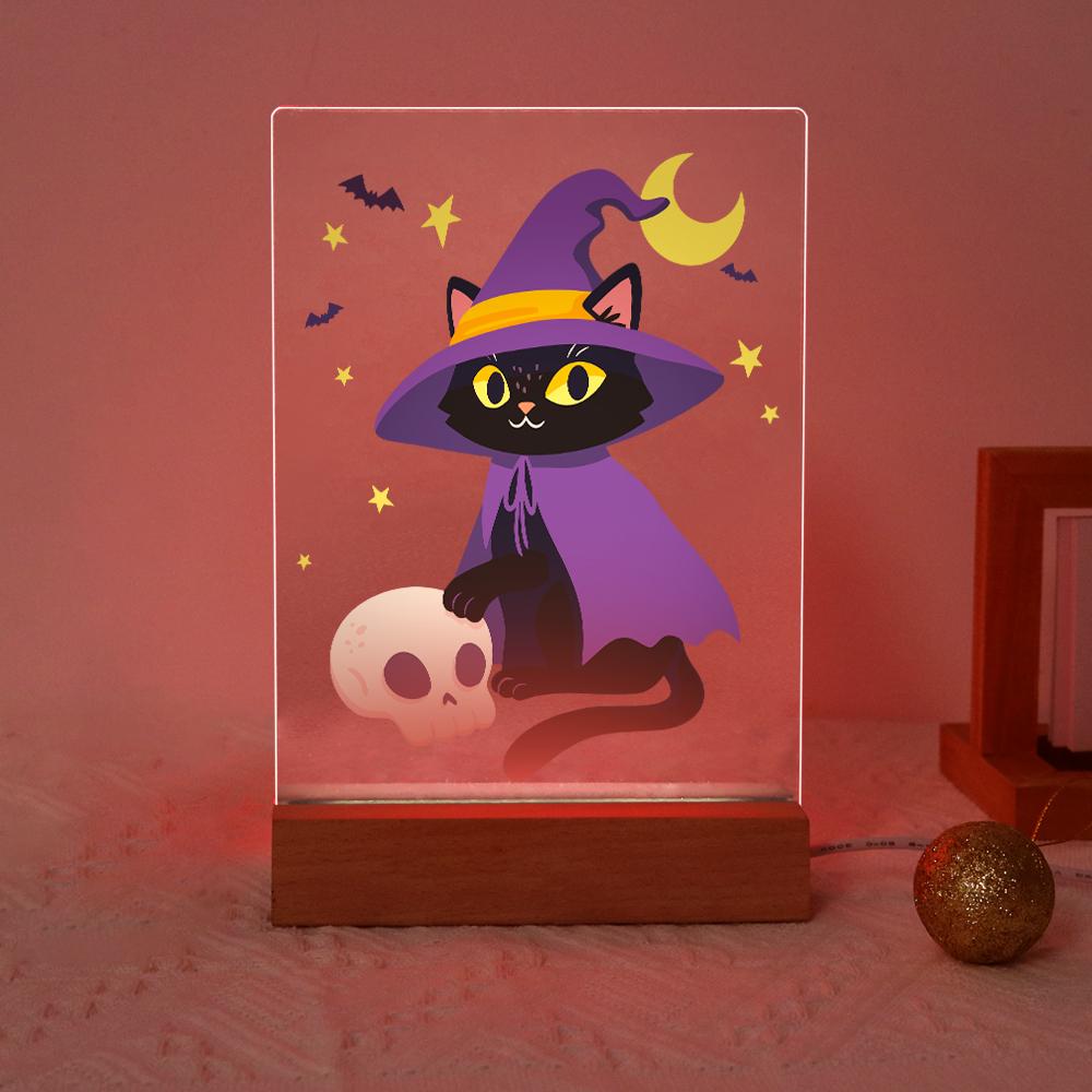 Malen nach Zahlen Halloween Lampe – Hexenkatze