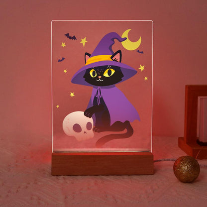 Malen nach Zahlen Halloween Lampe – Hexenkatze