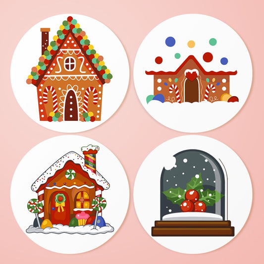 Malen nach Zahlen - Malen nach Zahlen - 4 Tischsets | Weihnachtsset