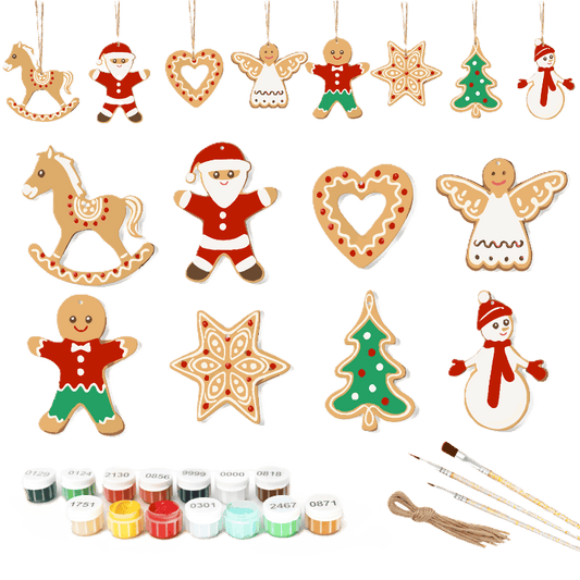 8 XL Weihnachtsanhängern | Lebkuchen-Weihnachtsset