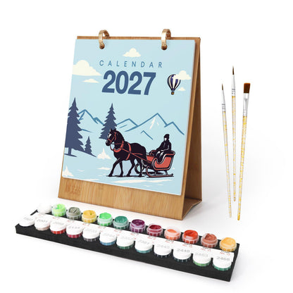 2027 Malen nach Zahlen Tischkalender | Vintage Reise Edition - Malen nach Zahlen