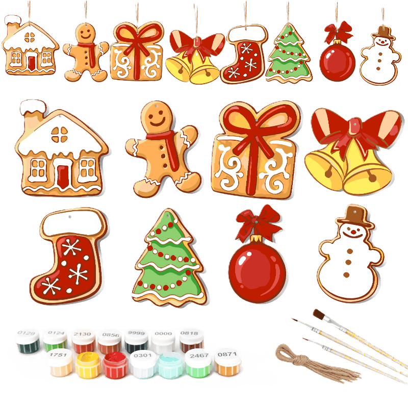 8 XL Weihnachtsanhängern | Fröhliches Weihnachtsplätzchen-Set