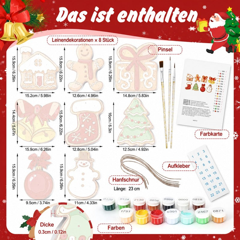 8 XL Weihnachtsanhängern | Fröhliches Weihnachtsplätzchen-Set