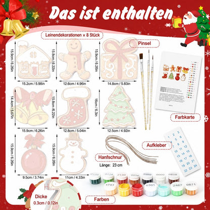 8 XL Weihnachtsanhängern | Fröhliches Weihnachtsplätzchen-Set