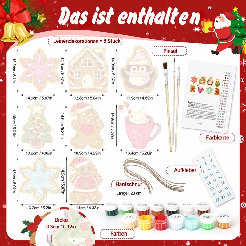 8 XL Weihnachtsanhängern | Süßen Weihnachtsleckereien Set