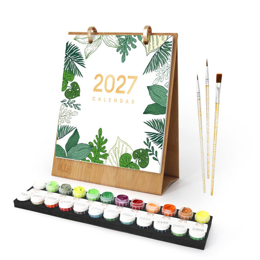 2027 Malen nach Zahlen Tischkalender | Pflanzen Edition - Malen nach Zahlen