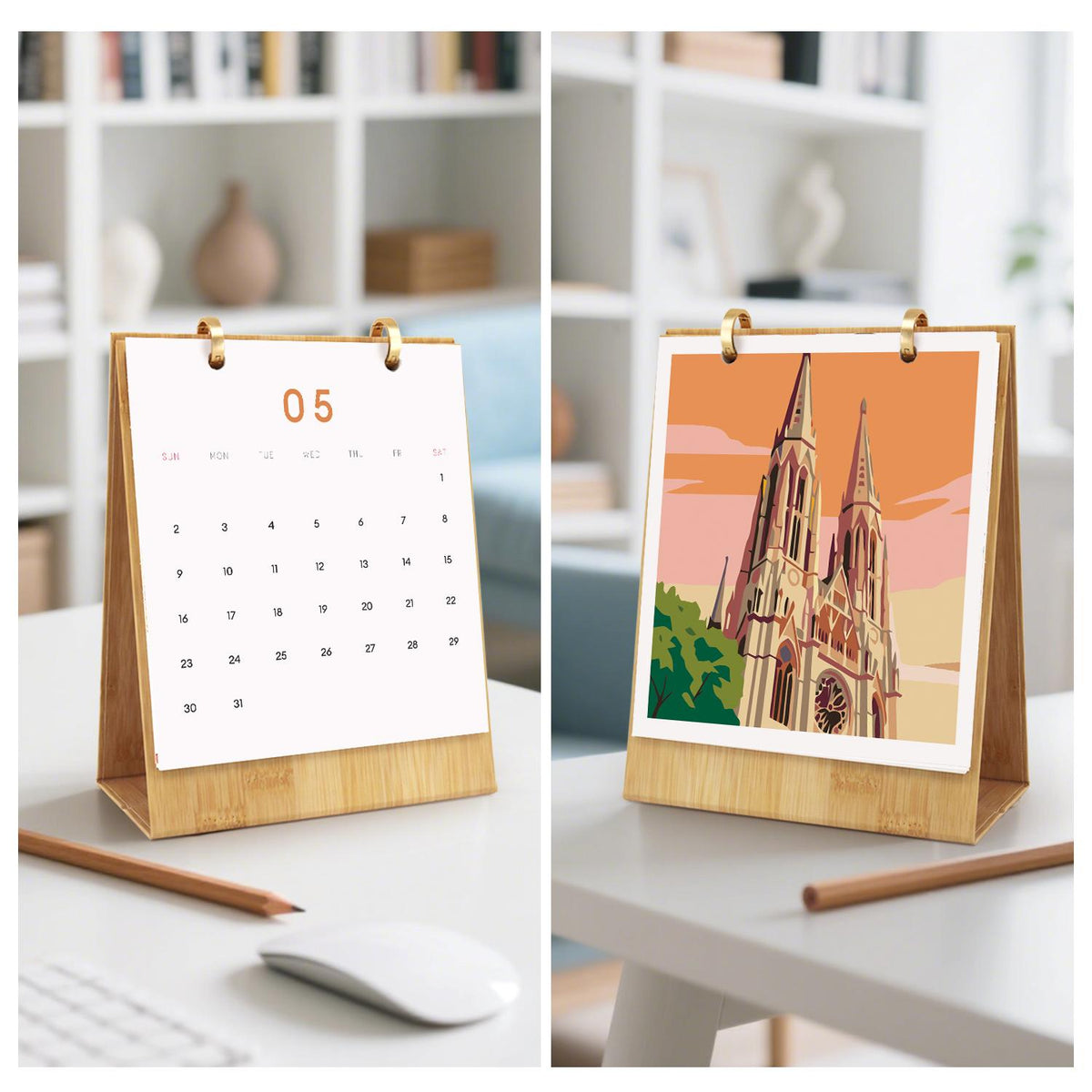 2027 Malen nach Zahlen Tischkalender | Vintage Reise Edition