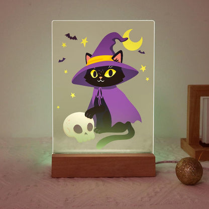 Malen nach Zahlen Halloween Lampe – Hexenkatze