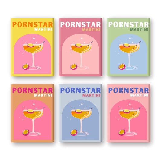 Malen nach Zahlen - Malen nach Zahlen – 6 Mini-Gemälde | Passion Fruit Martini Cocktail-Set