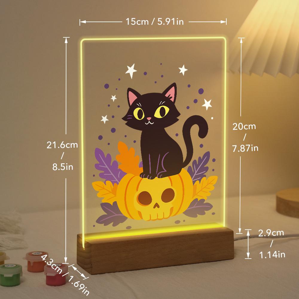 Malen nach Zahlen Halloween Lampe – Kürbiskatze