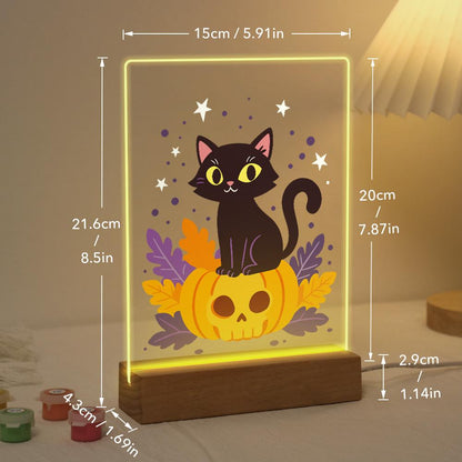 Malen nach Zahlen Halloween Lampe – Kürbiskatze