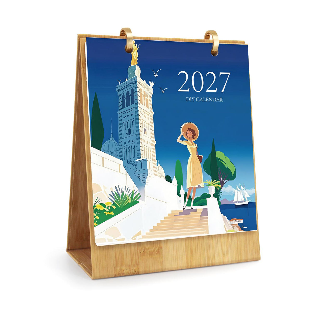 2027 Malen nach Zahlen Tischkalender | Weltreise-Edition