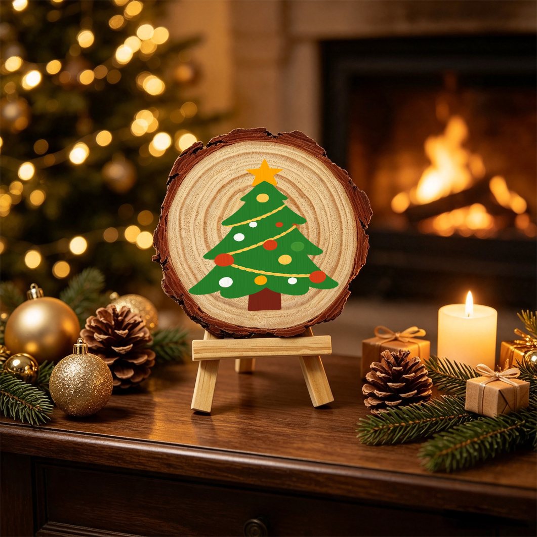 Malen nach Zahlen Baumscheibe - Weihnachtsbaum