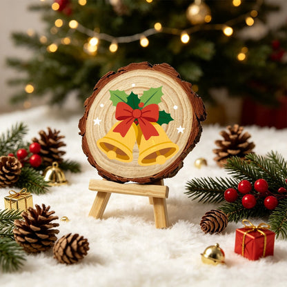 Malen nach Zahlen Baumscheibe - Weihnachtsglocken