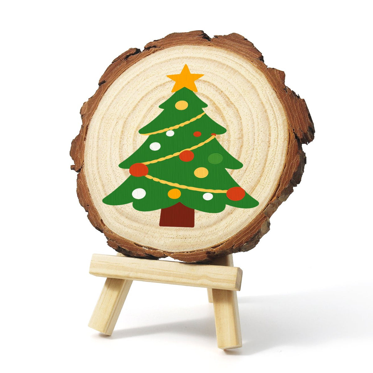 Malen nach Zahlen Baumscheibe - Weihnachtsbaum