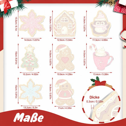 8 XL Weihnachtsanhängern | Süßen Weihnachtsleckereien Set