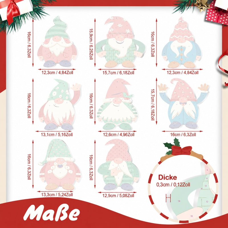 8 XL Weihnachtsanhängern | Fröhliches Weihnachtswichtel-Set