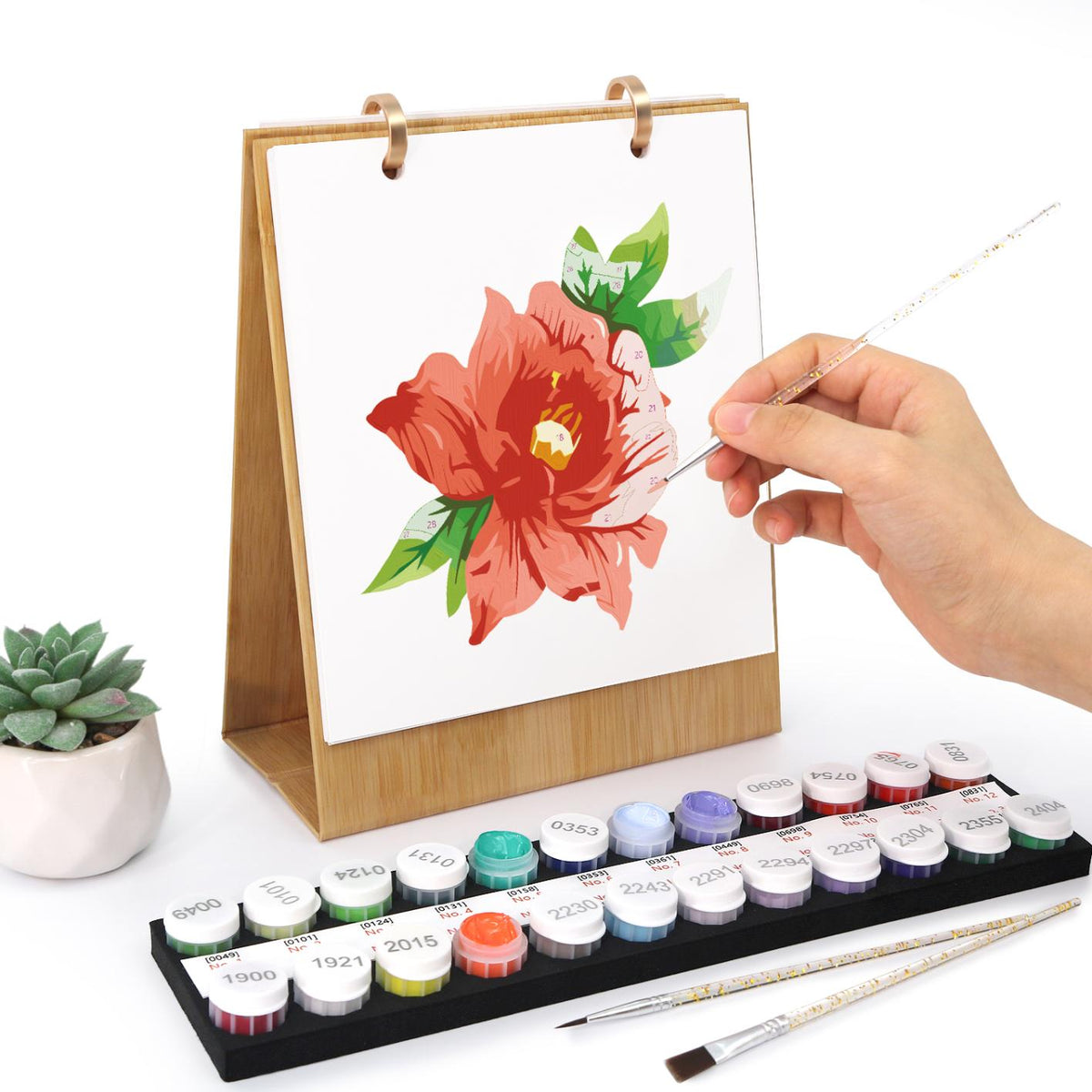 2027 Malen nach Zahlen Tischkalender | Blumen-Edition