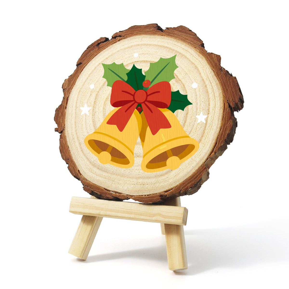 Malen nach Zahlen Baumscheibe - Weihnachtsglocken