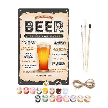 Malen nach Zahlen - Metallisches Malen-nach-Zahlen-Poster | Beer around the world