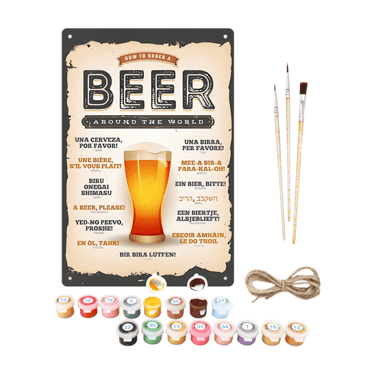 Malen nach Zahlen - Metallisches Malen-nach-Zahlen-Poster | Beer around the world