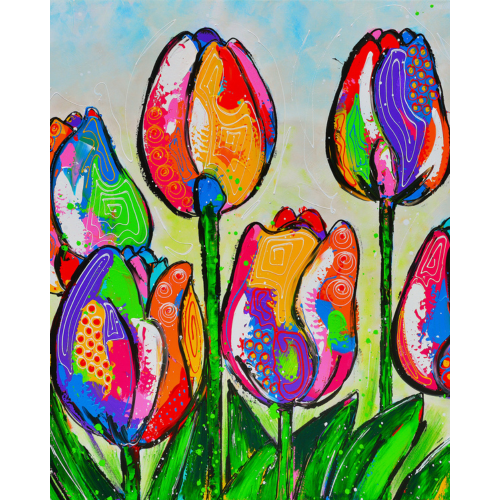 Malen nach Zahlen - Fröhliche Malerei - Tulpen