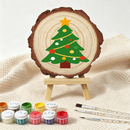 Malen nach Zahlen Baumscheibe - Weihnachtsbaum