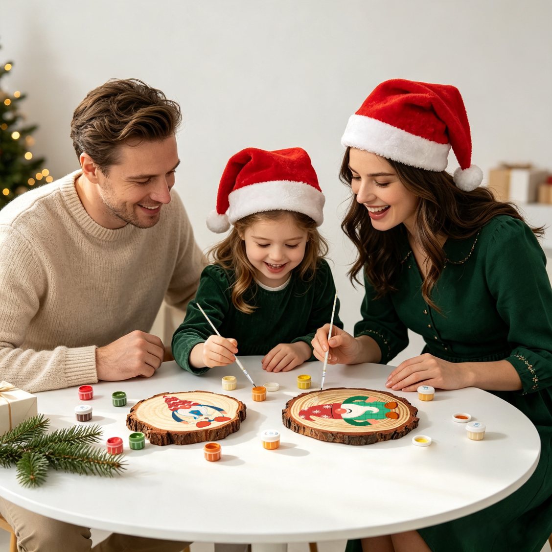 Malen nach Zahlen Baumscheibe - Weihnachtswichtel