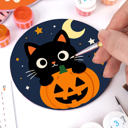 Malen nach Zahlen Untersetzer-Set – Süßes Halloween