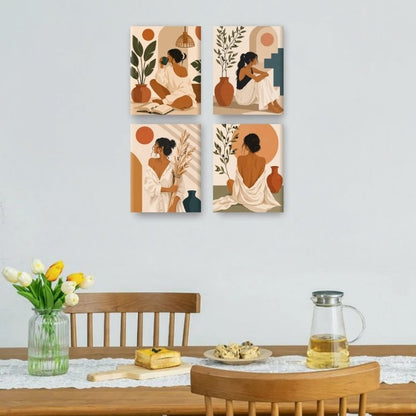 4 Mini-Gemälde | Boho Momente Set