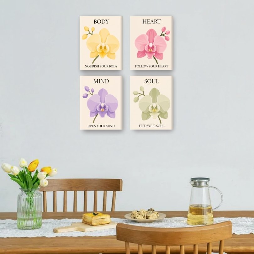 4 Mini-Gemälde | Nähre Deine Seele Set