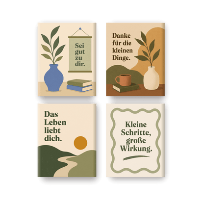 4 Mini-Gemälde | Kleine Dinge Set - Malen nach Zahlen