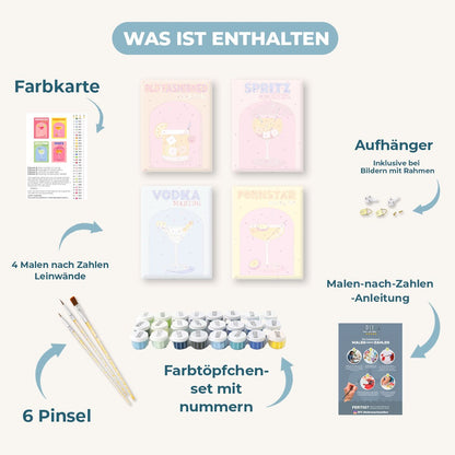 4 Mini-Gemälde | Kürbis-Kumpels Set