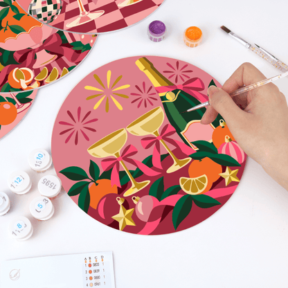 Malen nach Zahlen Tischset – Weihnachten in Rosa