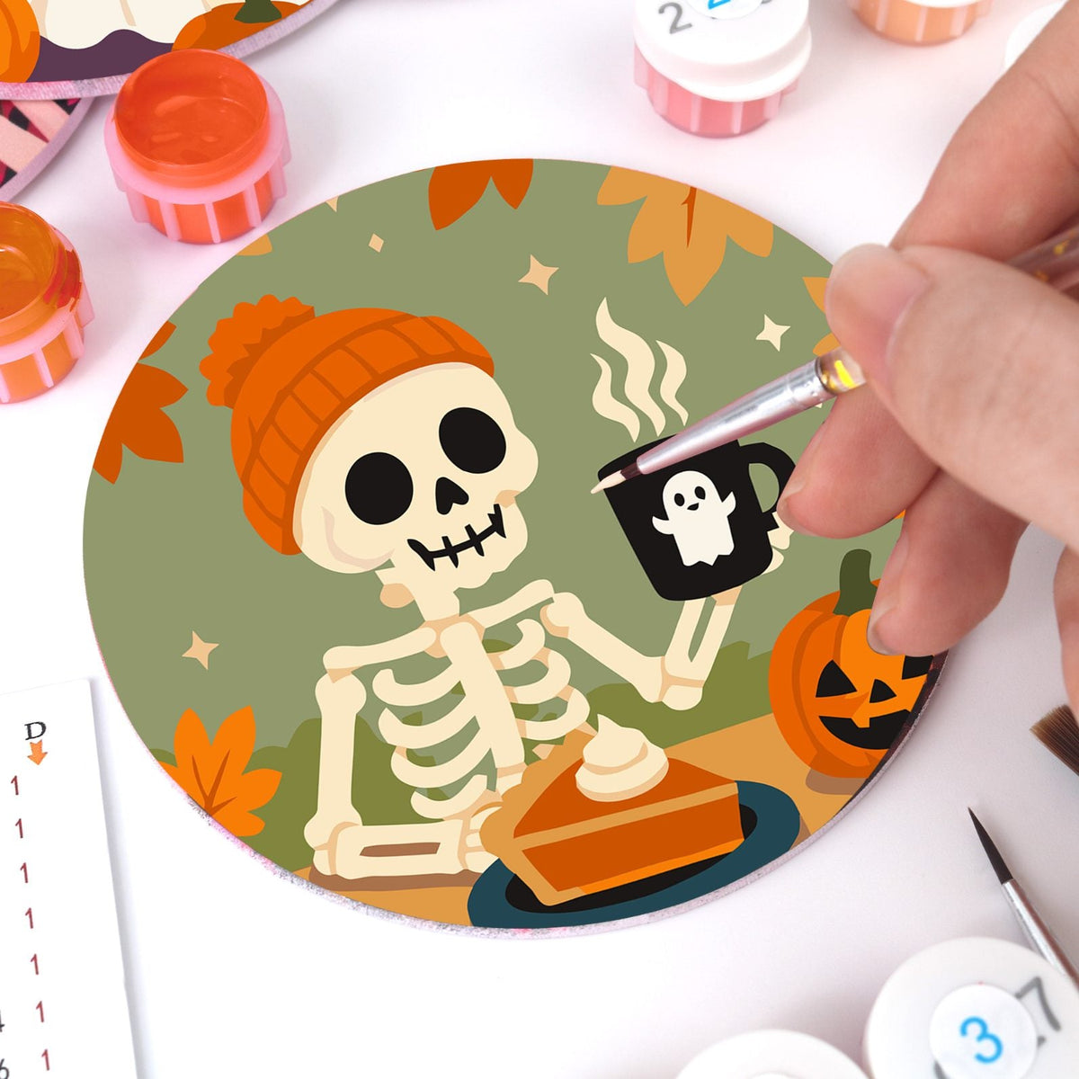 Malen nach Zahlen Untersetzer-Set – Halloween