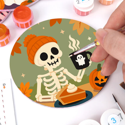 Malen nach Zahlen Untersetzer-Set – Halloween