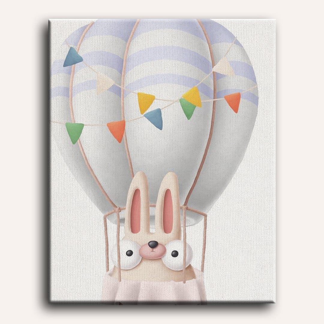 Malen nach Zahlen - Heißluftballon - Häschen