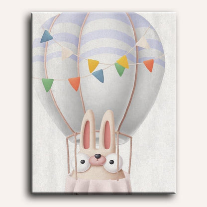Malen nach Zahlen - Heißluftballon - Häschen
