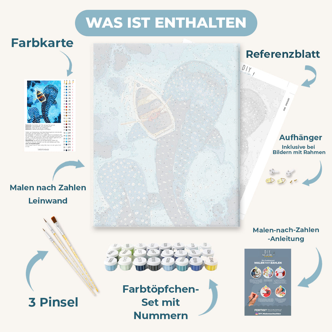 Malen nach Zahlen - Walhaie - by Tiny Tami