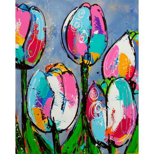 Malen nach Zahlen - Fröhliche Malerei - Tulpen Blau