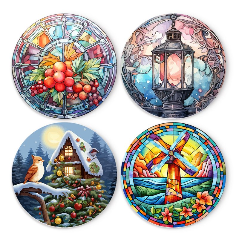 Malen nach Zahlen - Malen nach Zahlen - 4 Tischsets | Winter-Motiv