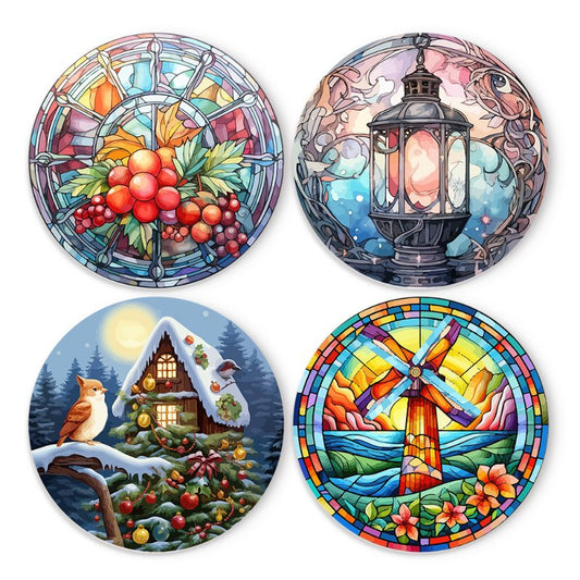 Malen nach Zahlen - Malen nach Zahlen - 4 Tischsets | Winter-Motiv
