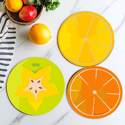 Malen nach Zahlen - 6 Tischsets | Früchte-Motiv