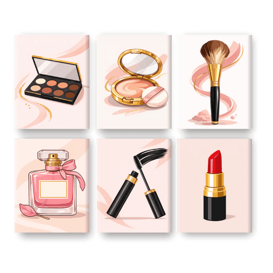 6 Mini-Gemälde | Make-up Set - Malen nach Zahlen