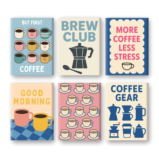 6 Mini-Gemälde | Brew Club Coffee Set-Malen nach zahlen