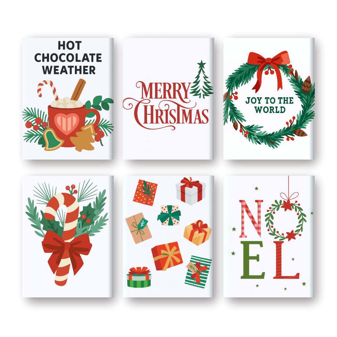 6 Mini-Gemälde | Christmas Holiday Set-Malen nach zahlen
