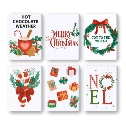 6 Mini-Gemälde | Christmas Holiday Set-Malen nach zahlen