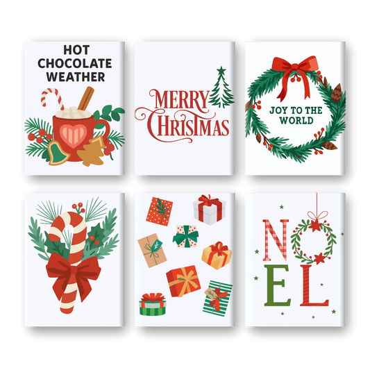 6 Mini-Gemälde | Christmas Holiday Set-Malen nach zahlen